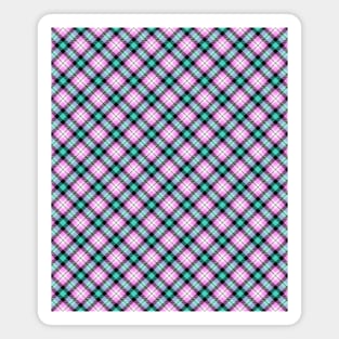 Pink and Blue Plaid Background Magnet